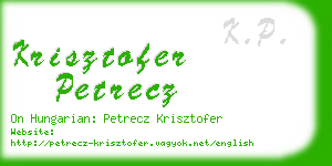 krisztofer petrecz business card